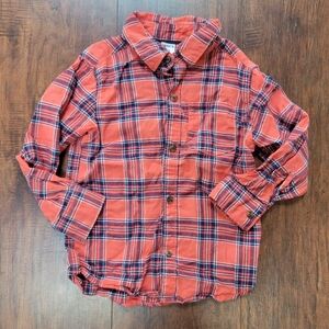 Carter's  boy's 4t orange - reddish button down flannel